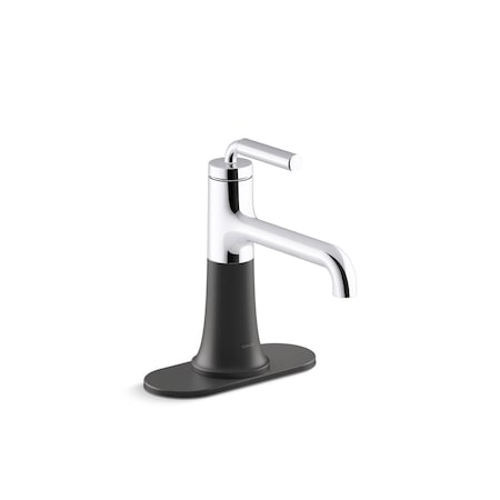 Kohler Tone Single-Handle Bathroom Sink Fct Polished Chrome with Matte Black, 0.5 gpm K-27415-4N-CBL